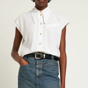 GANNI Diamond Organic Cotton Poplin Shirt